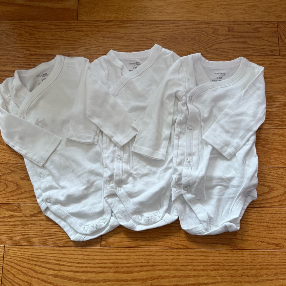 Carters Baby White Wrap Over Onesies